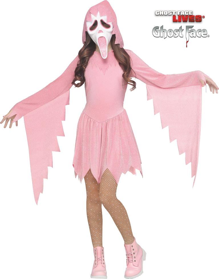 SCREAM'S SASSY PINK GHOST FACE COSTUME FOR GIRLS