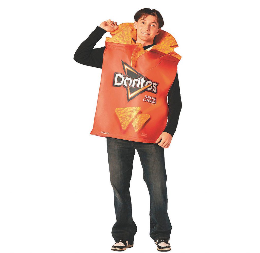 DORITOS NACHO CHEESE BAG WITH CHIPS ADULT COSTUME