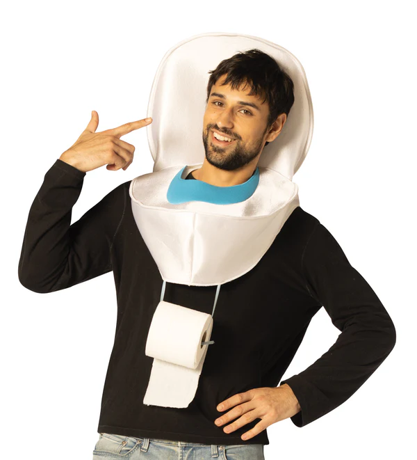 TOILET WITH TOILET PAPER HOLDER COSTUME FOR ADULTS
