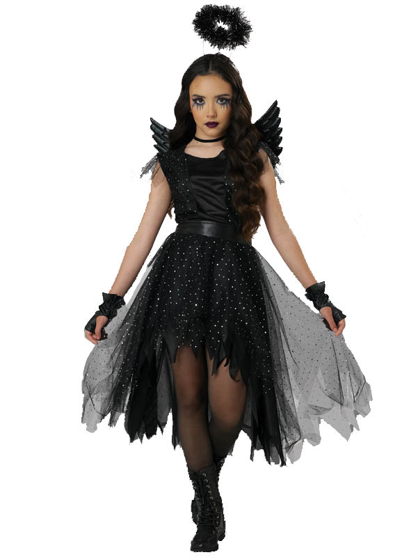 DARK AND DAZZLING ANGEL COSTUME FOR GIRLS