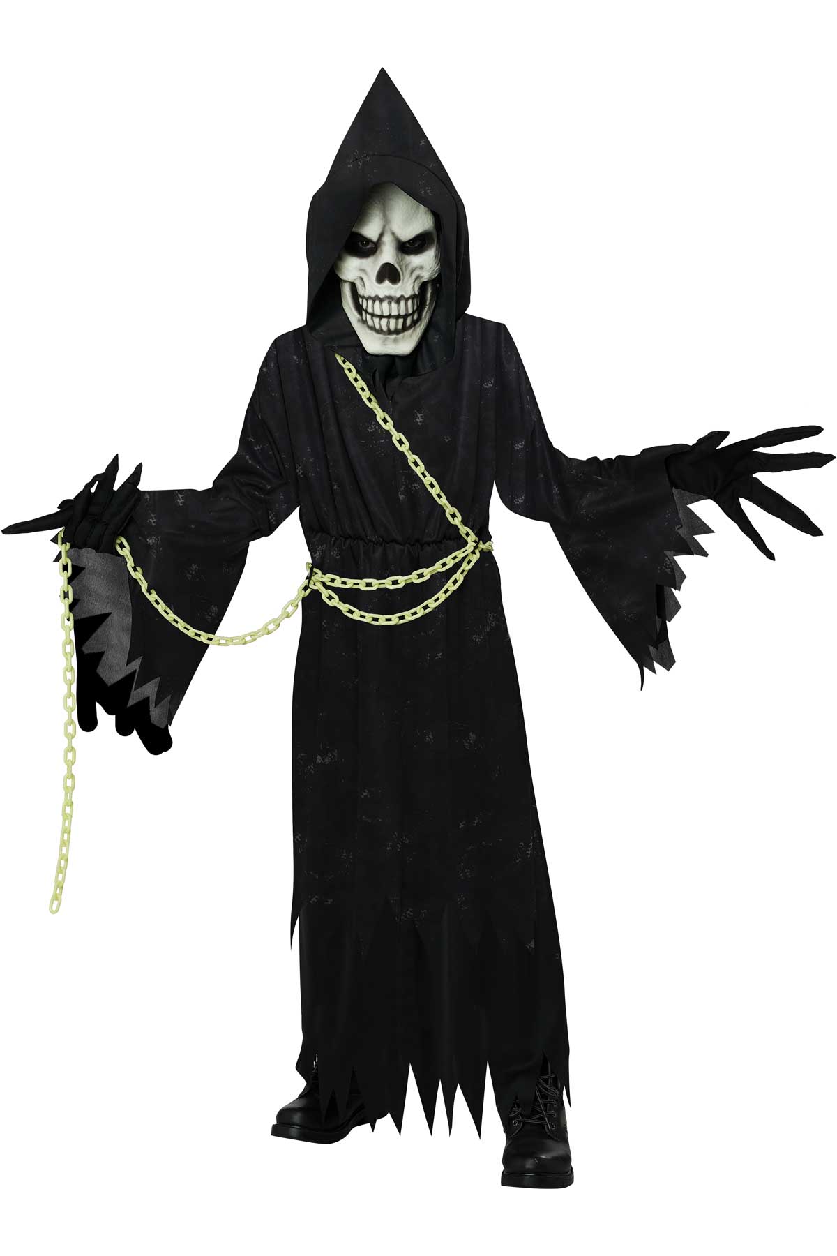 GLOW IN THE DARK GRIM REAPER COSTUME FOR BOYS