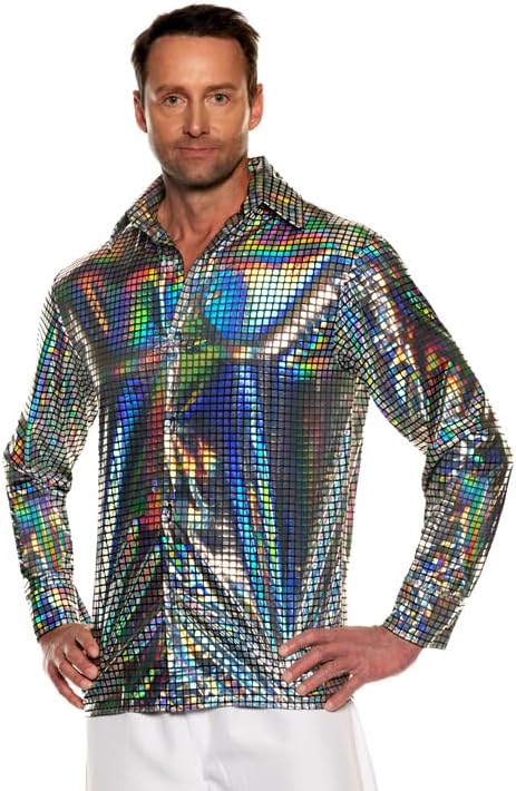 70s DISCO HOLOGRAM SHIRT FOR MEN