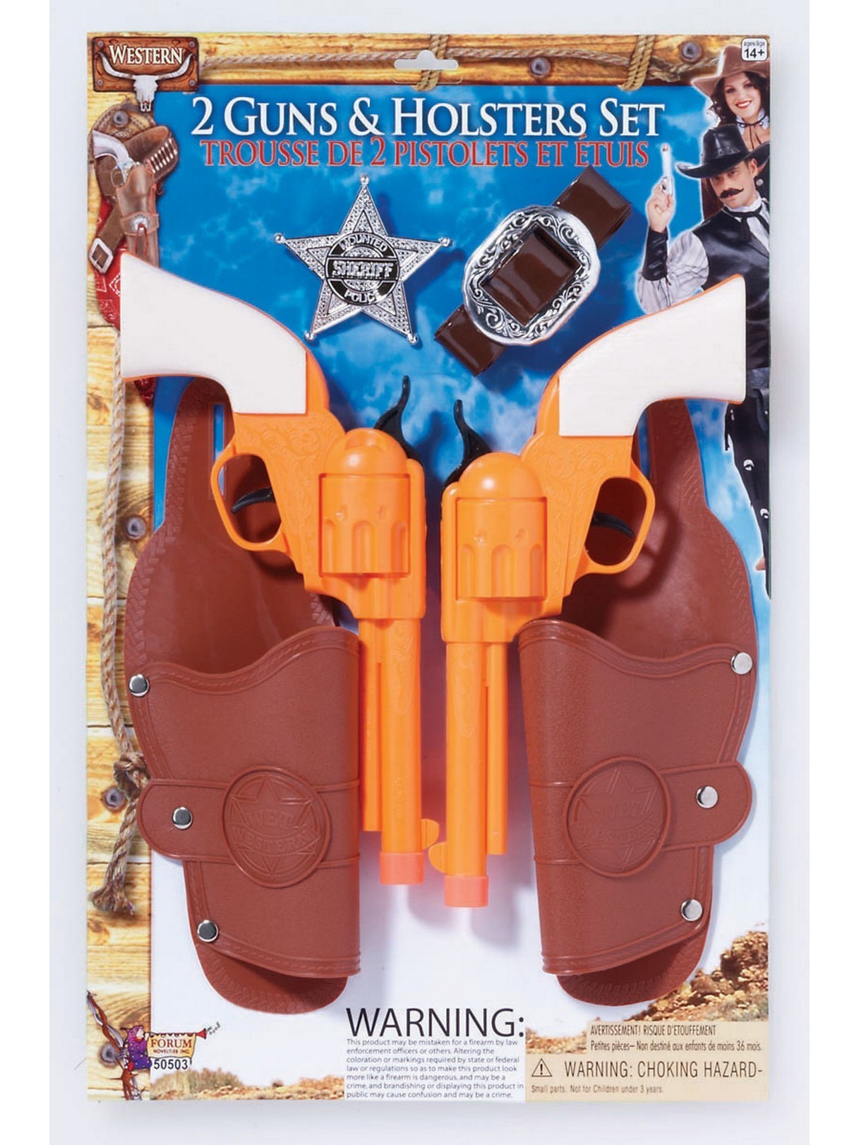 WESTERN COWBOY DOUBLE HOLSTER AND GUN SET
