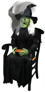 SITTING ANIMATED WITCH PROP HALLOWEEN DECOR