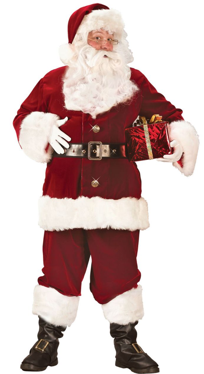 SUPER DELUXE PLUS SIZE SANTA SUIT COSTUME FOR MEN