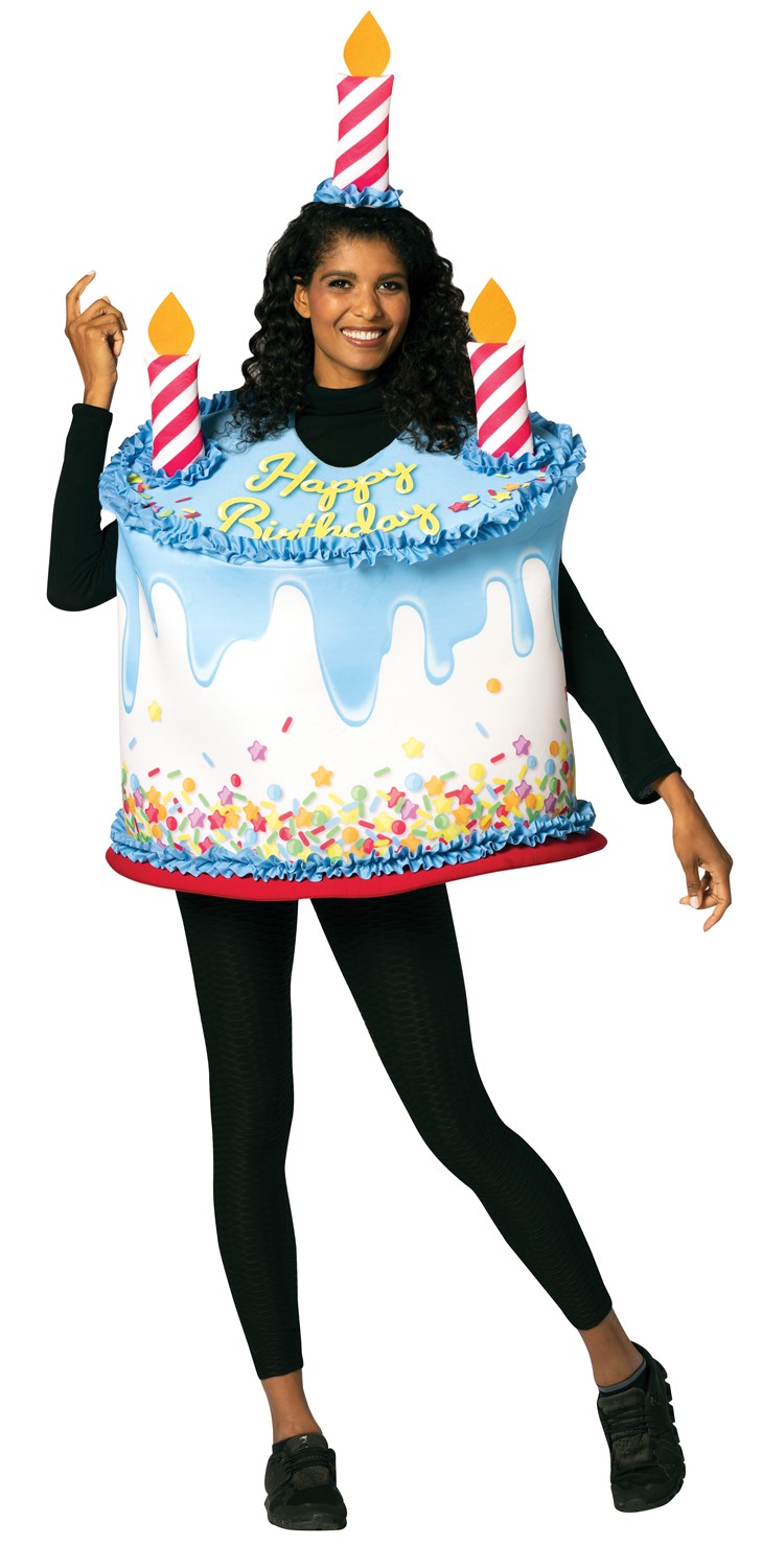 HAPPY BIRTHDAY CONFETTI CAKE COSTUME FOR ADULTS