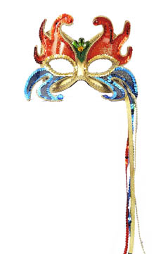 MARDI GRAS MULTI COLORED FACE MASK