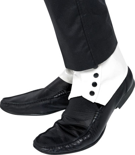 WHITE WITH BLACK BUTTONS SPATS