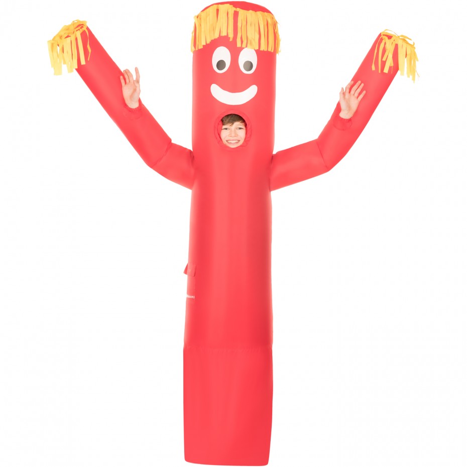 INFLATABLE GIANT RED WAVY ARMS GUY CHILD COSTUME